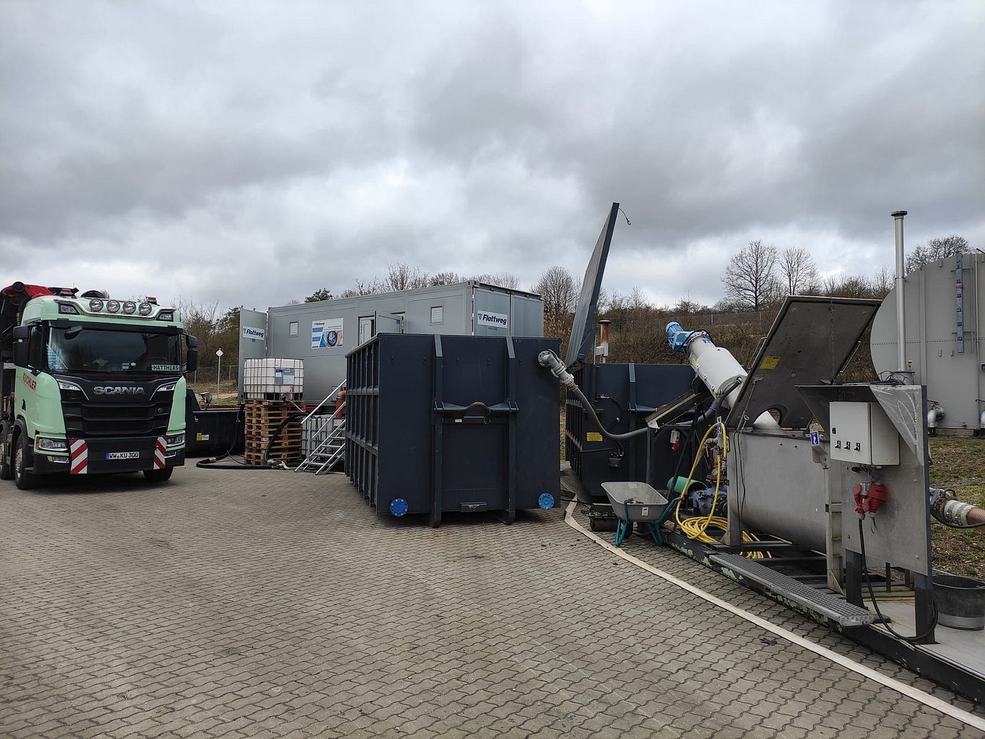 Mobile Schlamm-Entwässerung