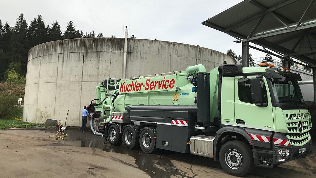 Saugbagger zur Fermenter-Entleerung
